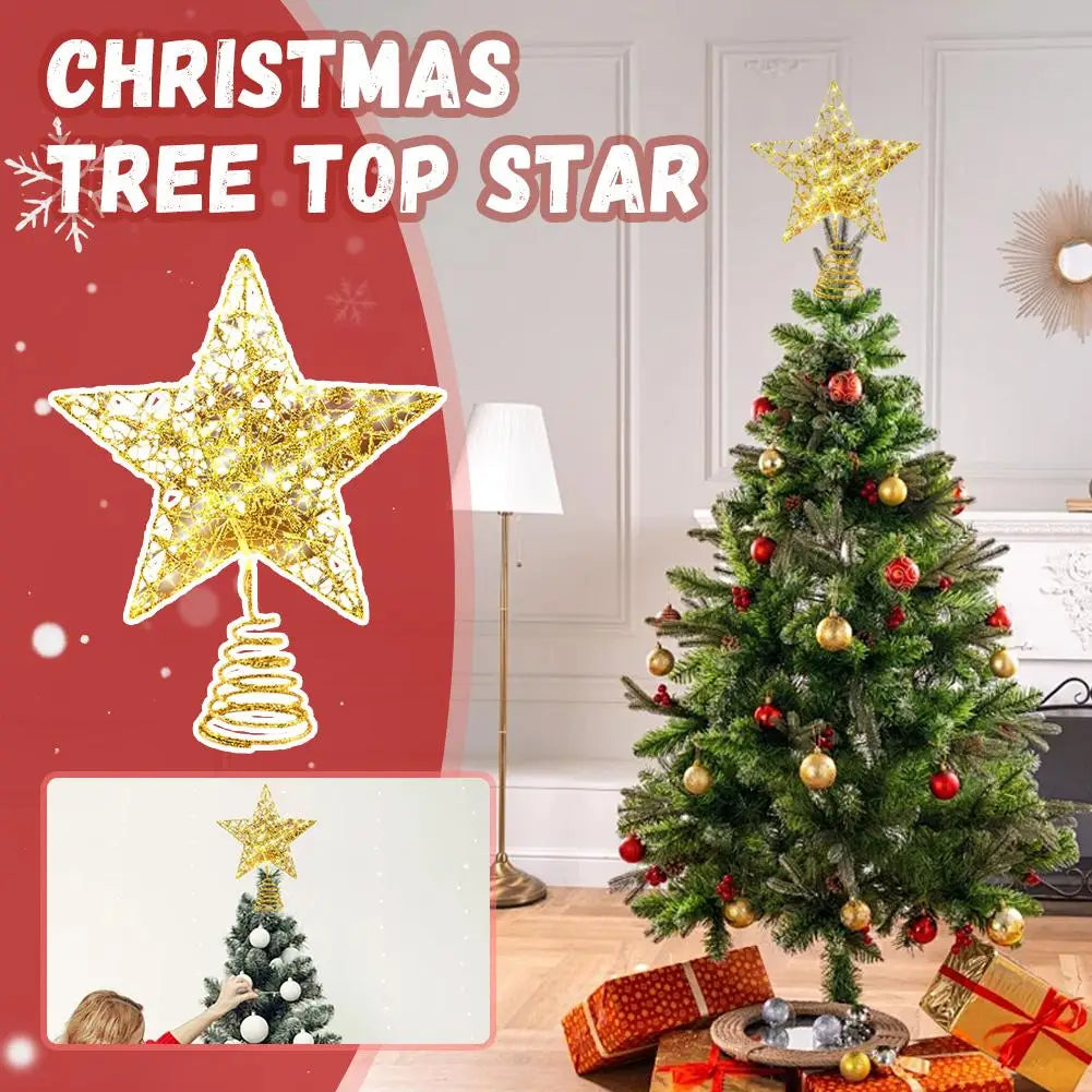 Christmas Tree Top Ornament Hollow Decoration for Christmas Tree Decoration DIY Oasis Select