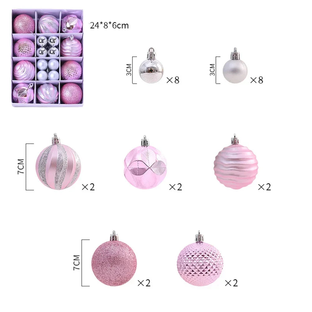 Christmas Balls Decorative Balls Blue Gray Orange (As Pictures Show) High Quality Practical Quality Is Guaranteed Oasis Select Pink China Mainland