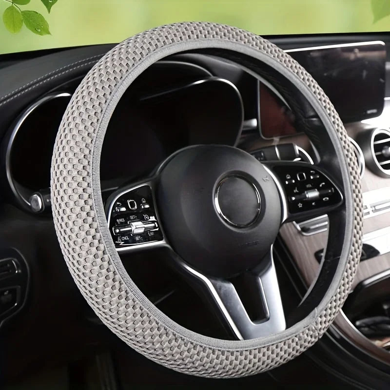 Universal Car steering wheel cover summer ice silk breathable non-slip no inner ring elastic mesh handlebar cover Accessories Oasis Select