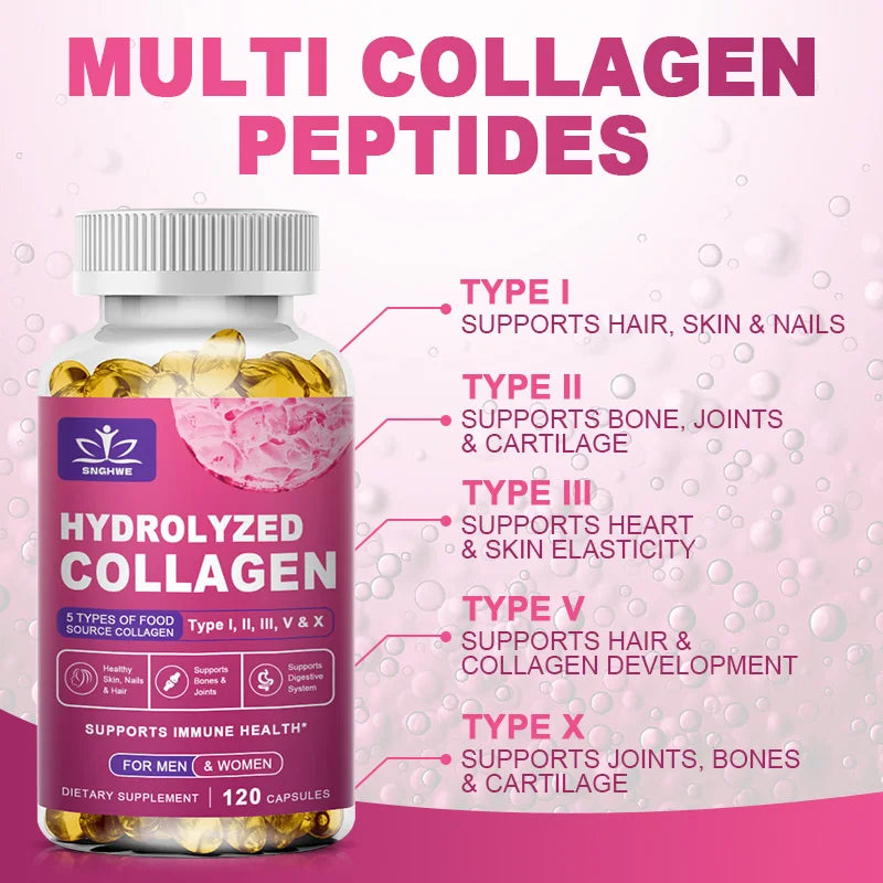 Hydrolyzed Collagen Capsules – Hyaluronic Acid, Biotin & Vitamins