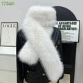 Women's Faux Fur Long Scarf – Fluffy Plush Winter Wrap Shawl