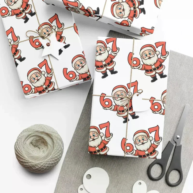 Kids' Christmas Wrapping Paper 67, Fun Santa 67 Print, Holiday Gift Wrap 67 Oasis Select