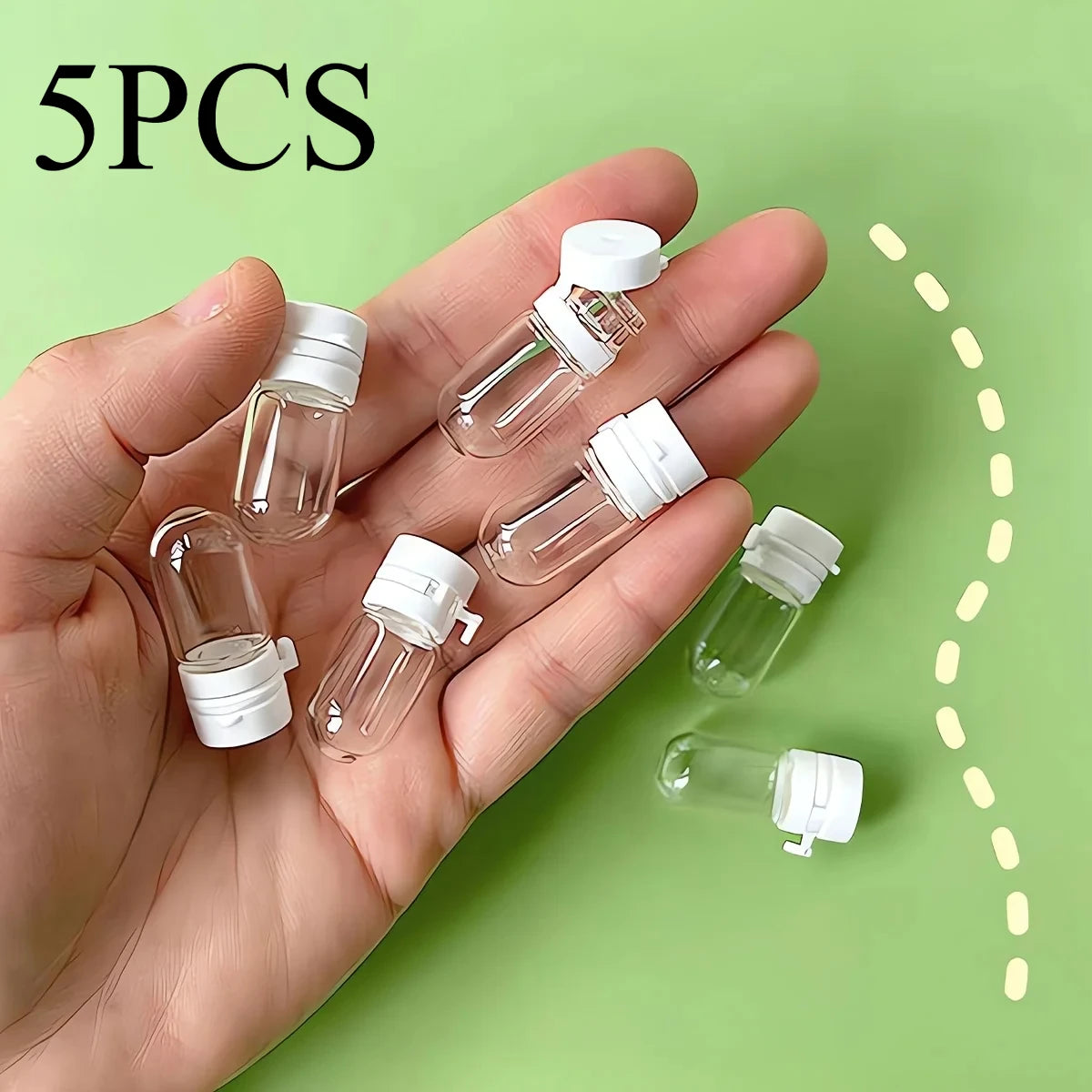 5pcs Clear Leak-Proof Travel Bottle for Makeup Remover & Lotion, Portable Dispenser with Flip-Top Essence Bottled Separately Oasis Select Glass 2ml 5pcs