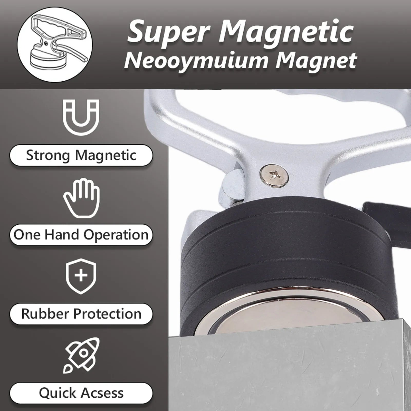 Magnetic Pickup Tool Strong Magnetic Pickup Tool Quick Release Ergonomic Handle Magnetic Lifting Tool for Moving Iron Plate Oasis Select