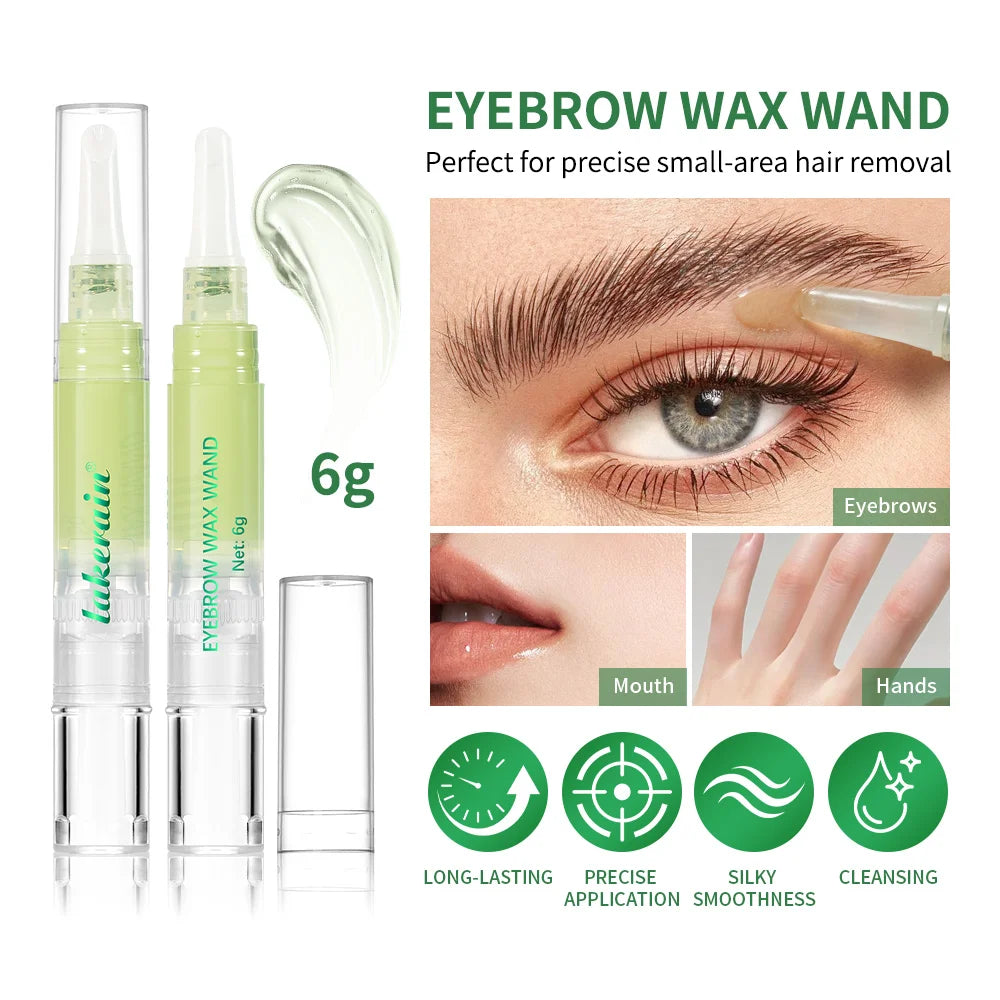 Lakerain Eyebrow Wax Wand Set Gentle Formula Easy DIY Salon Long-lasting Smooth Hair Free Skin Eyebrow Facial Hair Removal Set Oasis Select