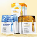 SADOER 24K Gold Hyaluronic Acid Face Masks – 15 Pack Gold Sheet Face Mask Oasis Select Mixed