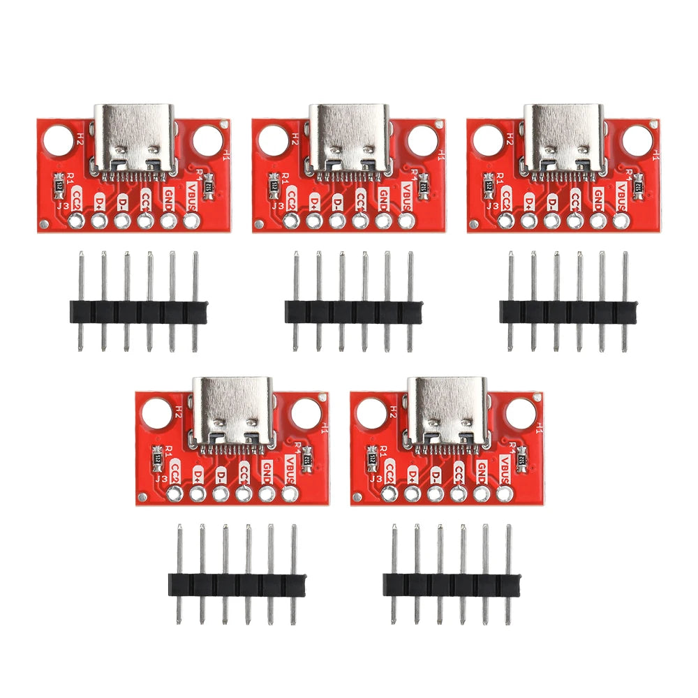 1-5PCS USB Type C Connector Board 3.1 Serial Basic Breakout Female Connector Breakout Board Red Adapter Board Oasis Select 5pcs
