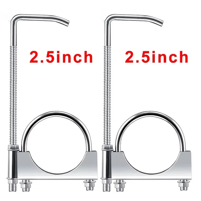 Automobile Exhaust Clamp Hook 2.5Inch Exhaust Clamp With Hanger Exhaust Clamp Clamp With Hanger Rear Muffler Hanger Car Tool Oasis Select 2.5inch 2PCS