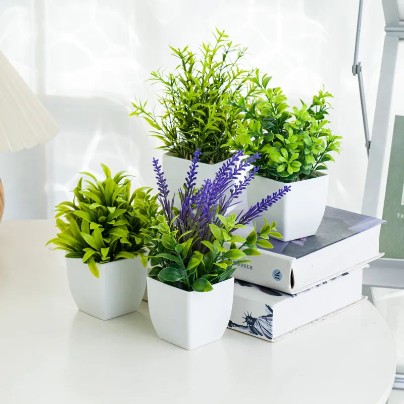 Lifelike Artificial Potted Plants for Home Office Decor Mini Fake Greenery Desk Top Decoration Modern Table Centerpiece Oasis Select