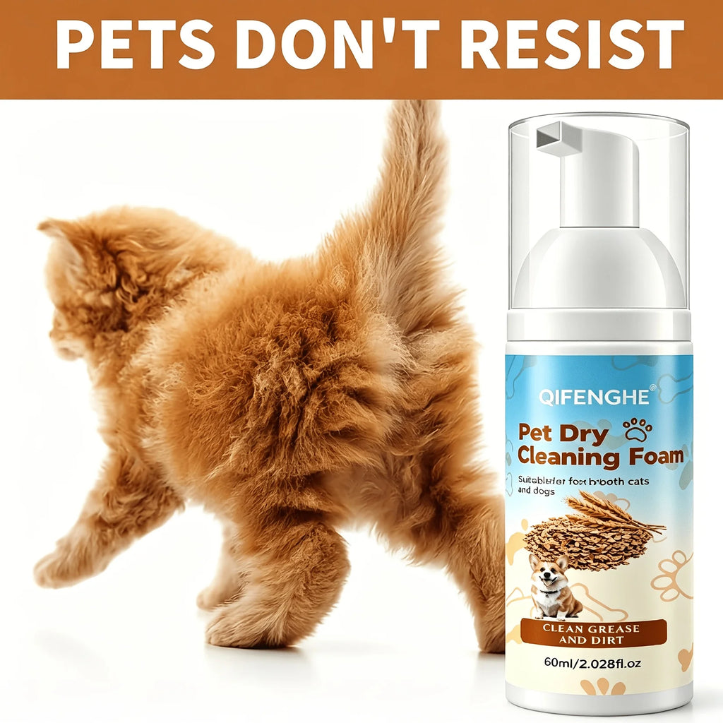 2.03Oz Large Capacity Pet Dry Cleaning Foam, No Rinse Waterless Shampoo for Dogs And Cats, Gentle Plant-Based Formula,Deep Clean Oasis Select
