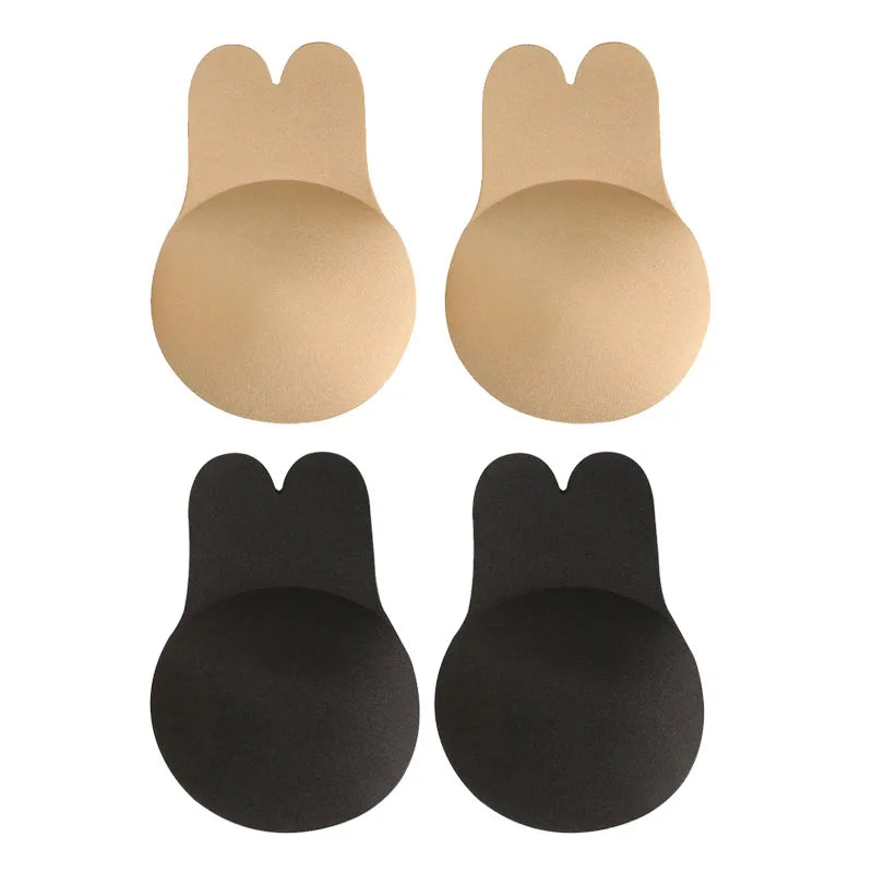 1/2pairs Women'S Push Type Bra Self-Adhesive Silicone Strapless Invisible Bra Reusable Adhesive Lifting Bra Breast Pad Oasis Select Mix (13cm)-2pairs