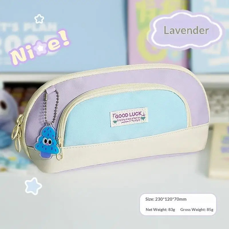 New Dopaamine Magnetic Button Pencil Case Large Capacity Opening Design Stationery Bag For Middle And Primary School Students Oasis Select A2