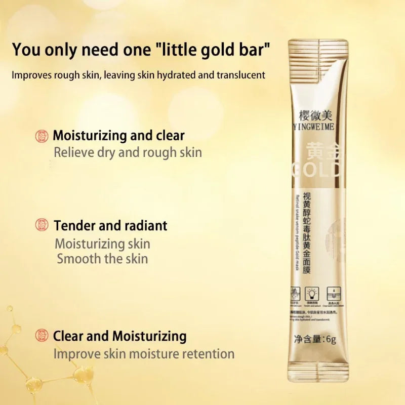 Retinol Snake Venom Peptide Gold Mask for Face Women Clear Pore Tear-Off Smear Mask Faciales Skin Care Products Oasis Select