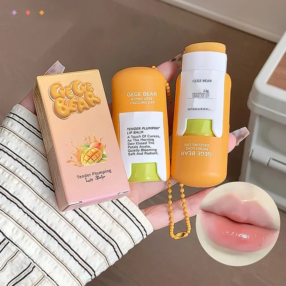 Large Capacity Lip Balm Keychain Pendant, Hydrating & Moisturizing Lip Care Primer Makeup Plumping Clear Lip Gloss Oasis Select