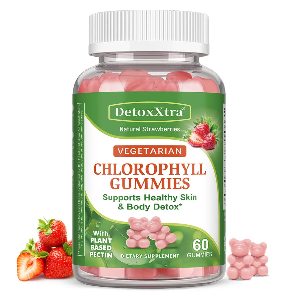 DETOXXTRA Chlorophyll Gummies 100mg – Detox, Deodorizer & Immunity Chlorophyll Supplement Gummies Oasis Select