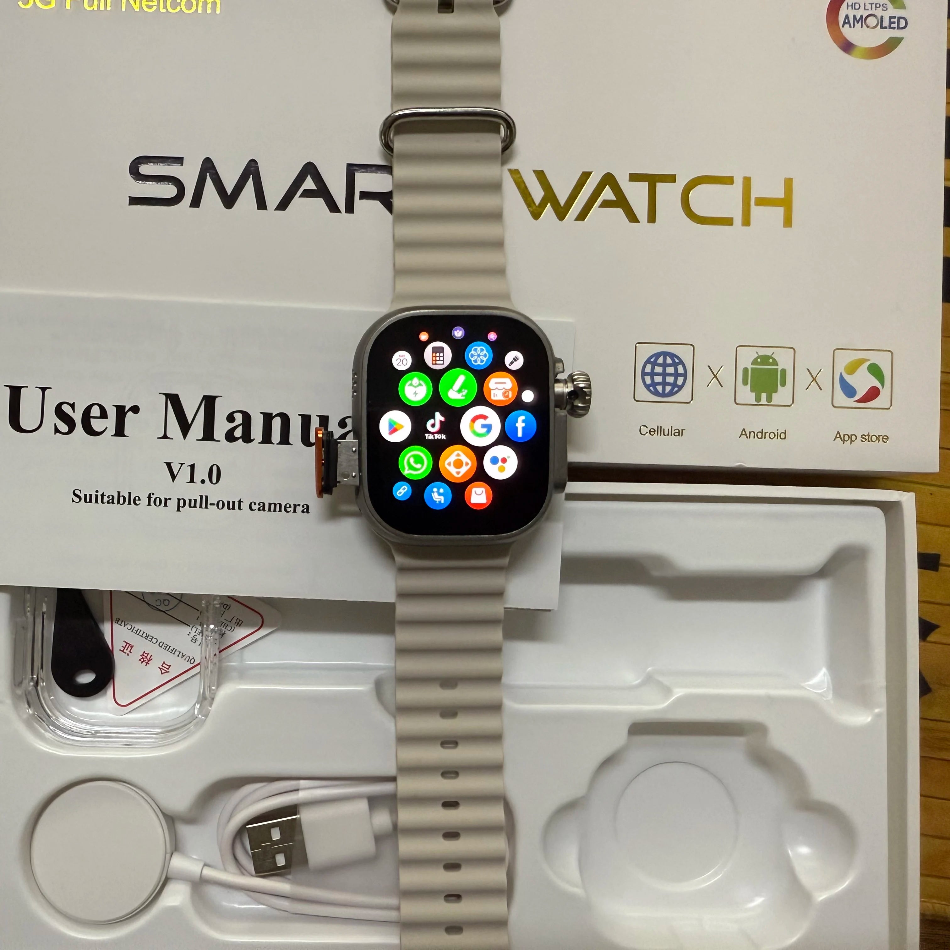 DW100 Pro Updated DW200 Pro 5G LTE Full Netcom Android 13.0 Smartwatch Smart Watch With Rotary Camera Touch ID Infrared function Oasis Select