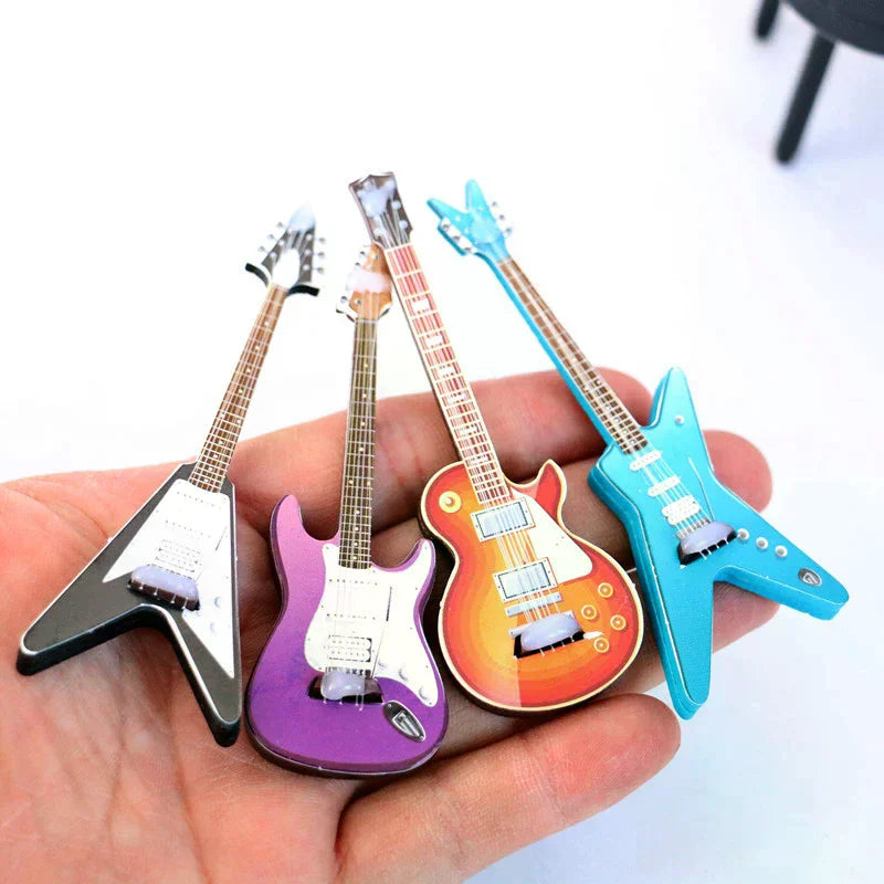 1/12 Dollhouse Guitar Toy Miniature Accessories Dollhouse Musical Instrument Model Home Decoration Accessories Children's Gifts Oasis Select