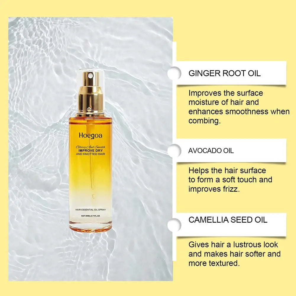 Hair Care Essential Oil Spray Improves Dry And Frizzy Hair, Smoothes Non-Greasy Lightweight Hair Soft Essential Oil Spray 1/2PCS Oasis Select
