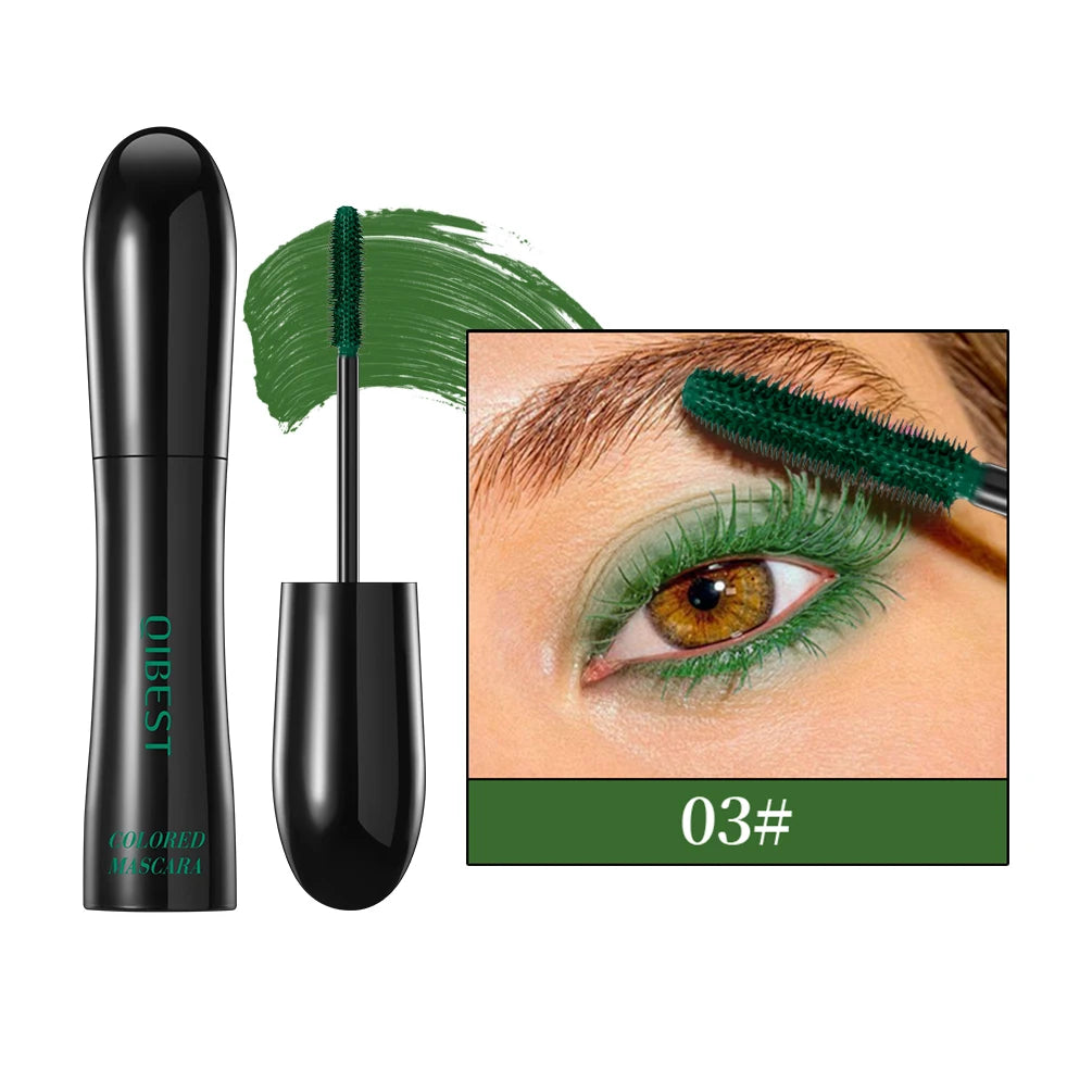 QIBEST 4D Silk Fiber Mascara – Waterproof & Colorful Lashes