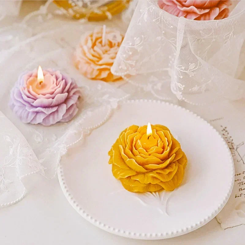 3D Carnation Flower Candle Home Decoration Wedding Bar Party Souvenirs Aromatherapy Candle Room Decor Ornament Gifts Oasis Select