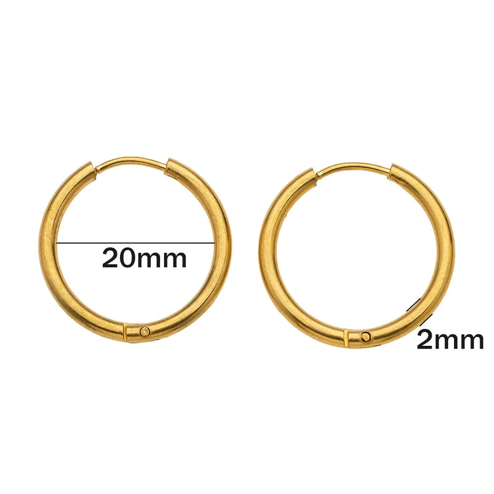10pcs Stainless Steel Huggie Hoop Earrings Small Hypoallergenic For DIY Women Simple Cartilage Stud Earrings Jewelry Making Oasis Select
