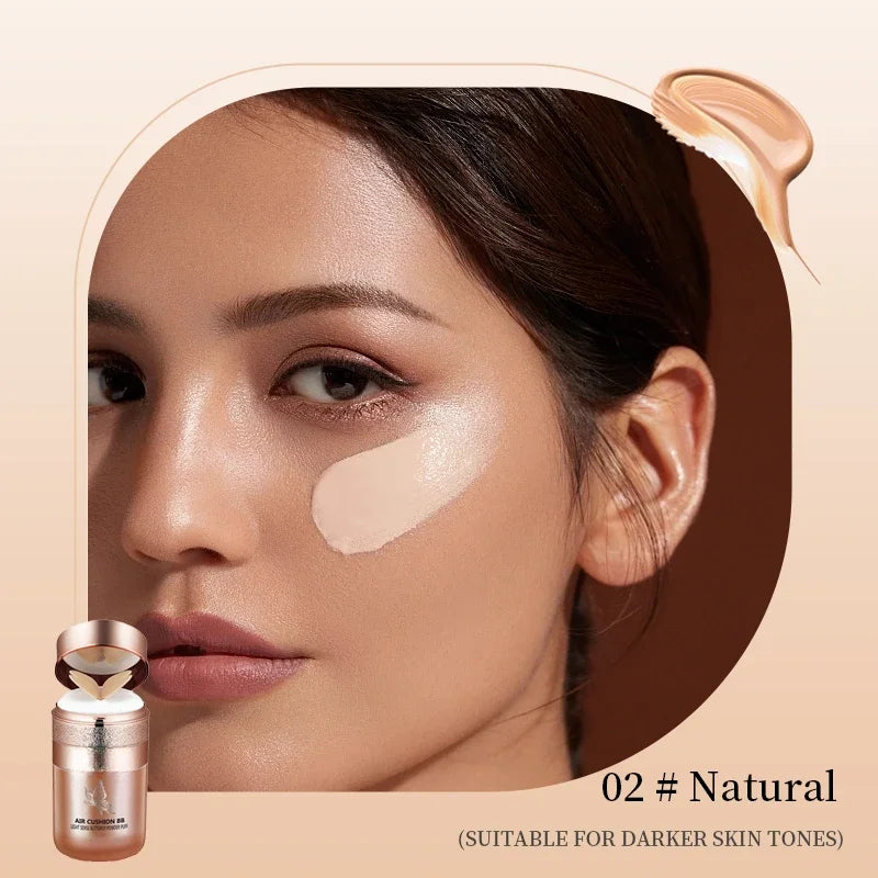 Air Cushion BB Cream Butterfly Powder Puff Moisturizing Foundation Concealer Whitening Oil-control Waterproof Makeup Cosmetics Oasis Select 02 Natural