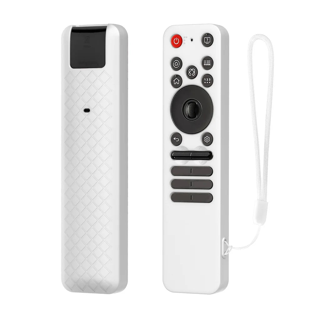TV Remote Control Cover Silicone Lightweight Shockproof Anti-Slip Scratch Resistant Protective Cover For LG MR25GA Remote Case Oasis Select White