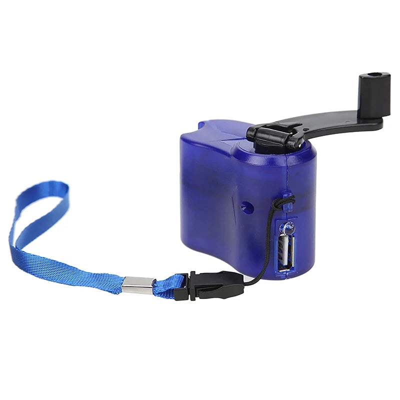 Emergency Outdoor Hand Crank Power Dynamo Emergency Charger 5.5V Travel Charger Outdoor Survival Accessories Oasis Select Blue