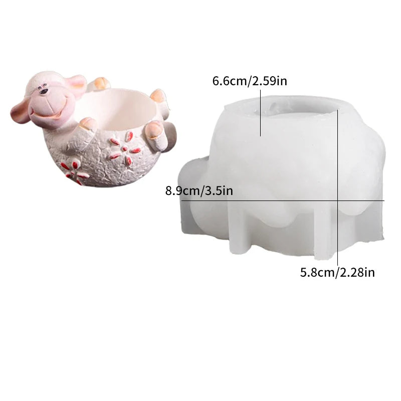 Lamb Candle Mold Cartoon Silicone Candle Mold Cartoon Plaster Mold Decorative For Gift Diy Craft Candle Making Oasis Select A