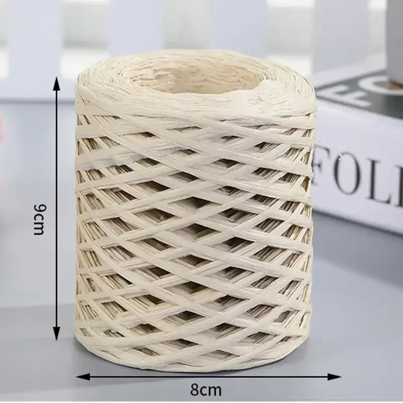 Natural Raffia Straw Yarn 200M Roll For Knitting Crocheting Paper Threads DIY Handmade Summer Sunhat Beach Bag Material Oasis Select