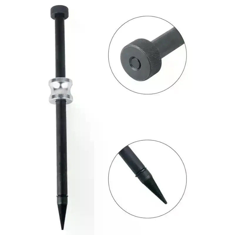 1Pcs Injector Seal Puller Fuel Injector Copper Washer Removal Tool Steel Cone Thread Tip With Slide Hammer Cars Disassembly Tool Oasis Select