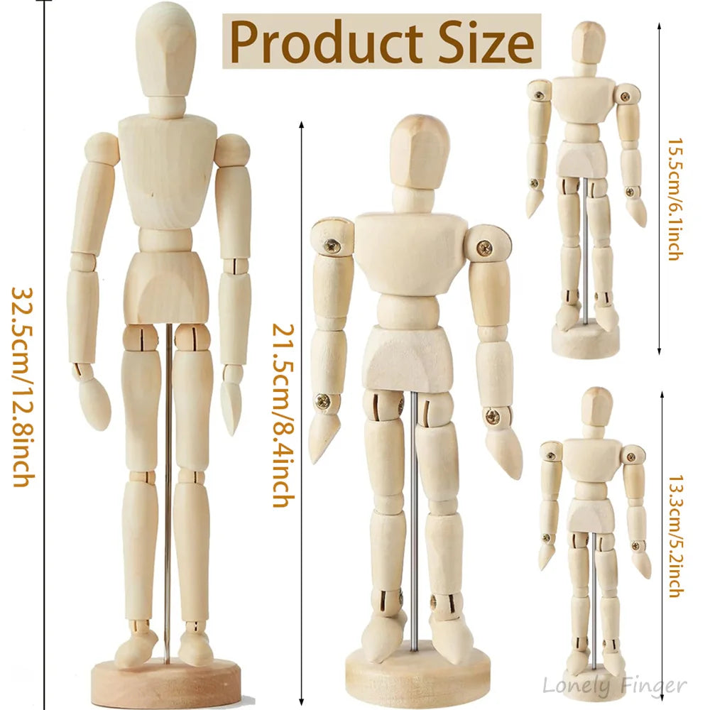 Wooden Hand Body Draw Action Toys Drawing Sketch Mannequin Model Movable Limbs Figures Home Decor Artist Models Jointed Doll Oasis Select