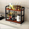 1 Pack 2-Tier Rustproof Metal Kitchen Shelf - Space Saving Countertop Organizer for Mugs, Spices & Coffee Oasis Select Teak Color