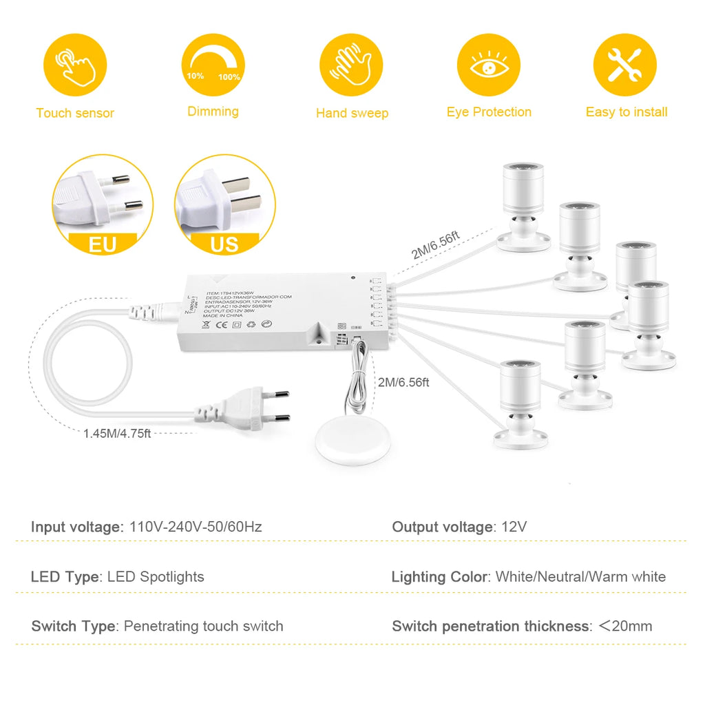 3W 12V Aluminum Dimmable LED Spotlight for Ceiling Light Toy Wine Cooler Display Souvenir Collect Cabinet Shelf,Decorative Lamps Oasis Select