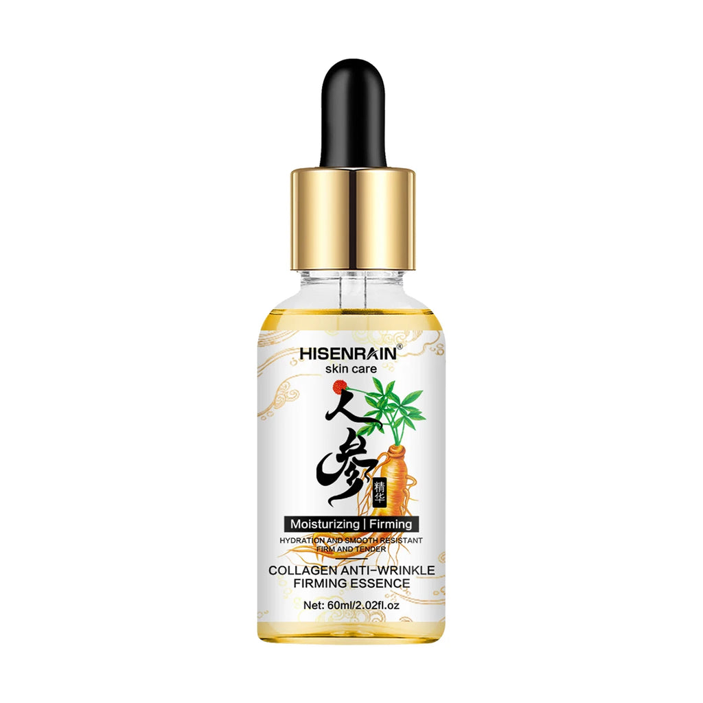 HISENRAIN Ginseng Collagen Anti-Aging Serum - Wrinkle Reduction, Skin Firming & Moisturizing, Natural Rejuvenating Face Essence. Oasis Select 60ml