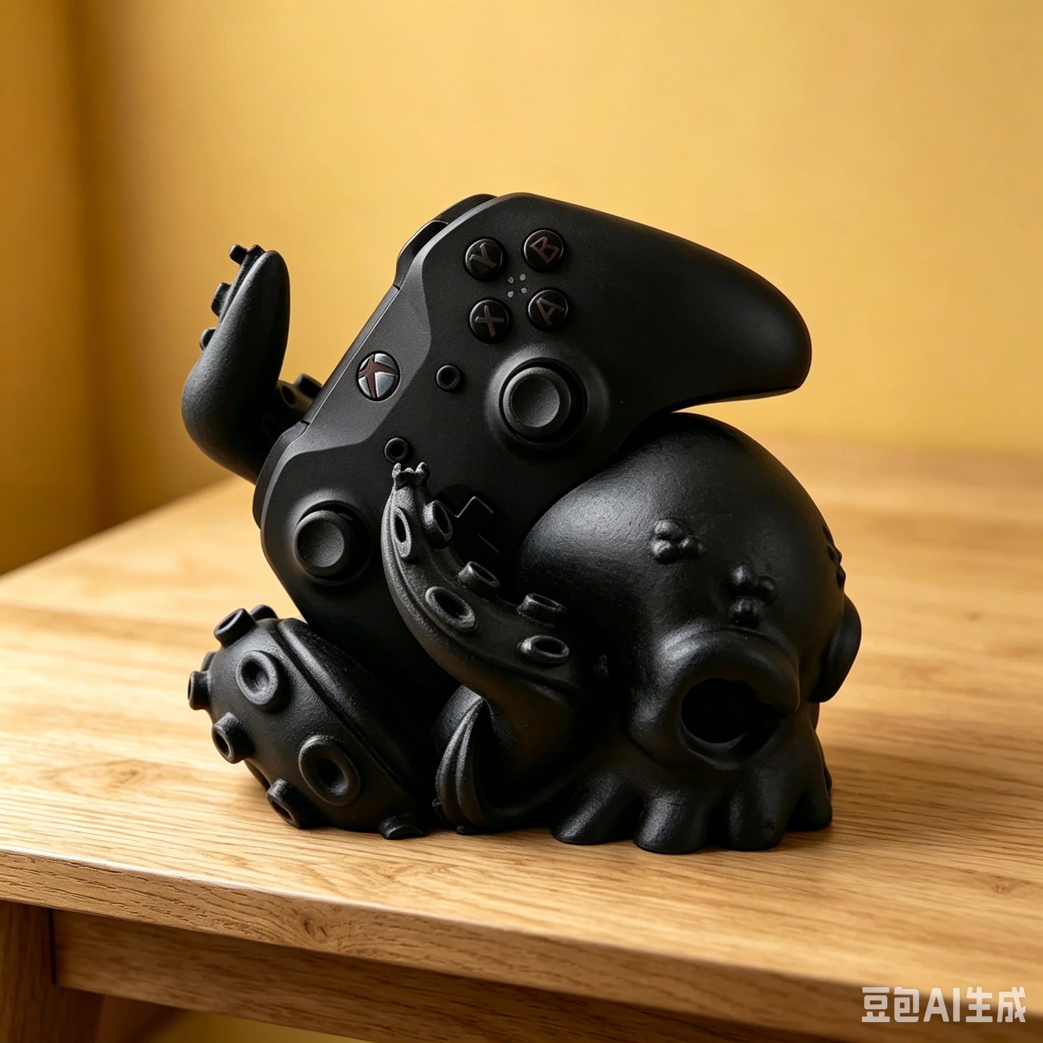 3D Printed Octopus Arm Controller Stand Universal Gamepad Holder Compatible with PS5 Xbox Creative Tentacle Shape Desk Ornament Oasis Select black