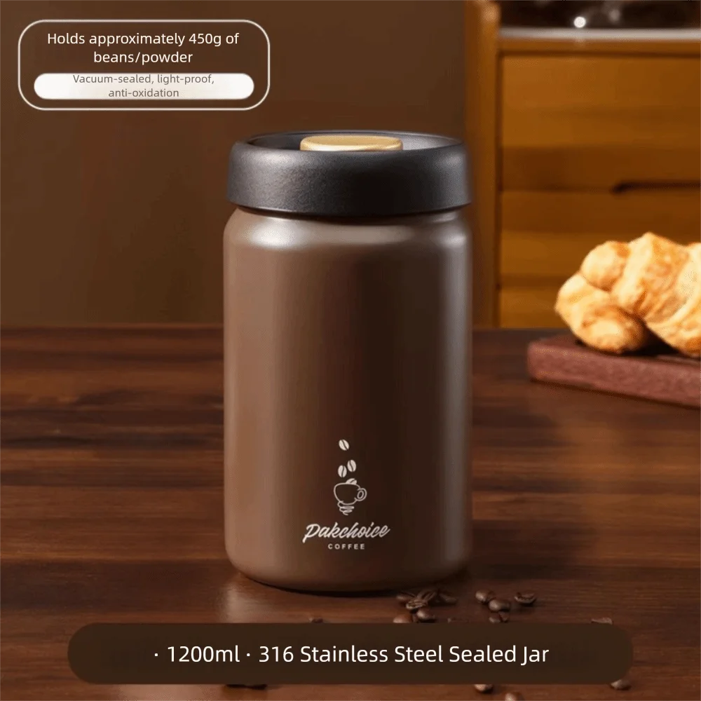316 Stainless Steel Airtight Vacuum Coffee Storage Jar