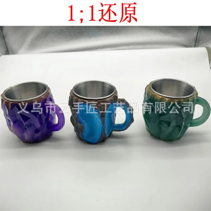Fashionable Mineral Crystal Coffee Mugs, Imitation Resin Cups for Tea Coffee, Ideal for Christmas Gift Oasis Select