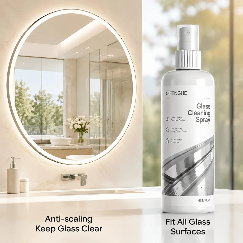 QIFENGHE Glass Cleaner Spray – Mirror, Shower & Tile Glass Cleaner Spray Oasis Select
