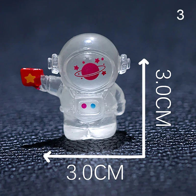 Cartoon Luminous Astronaut Ornament Mini Glow Animal Ornaments Micro Garden Landscape DIY Car Ornaments Decorations Toys Oasis Select 3
