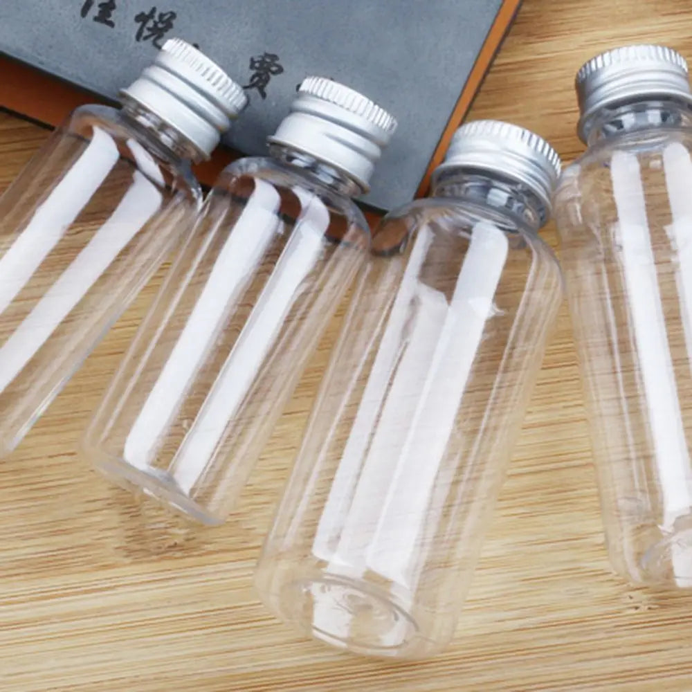 5/10/20/30ml Mini Transparent Glass Bottles Aluminium Cap Empty Sample Jars Storage Vials Liquid Containers Home Decor Oasis Select
