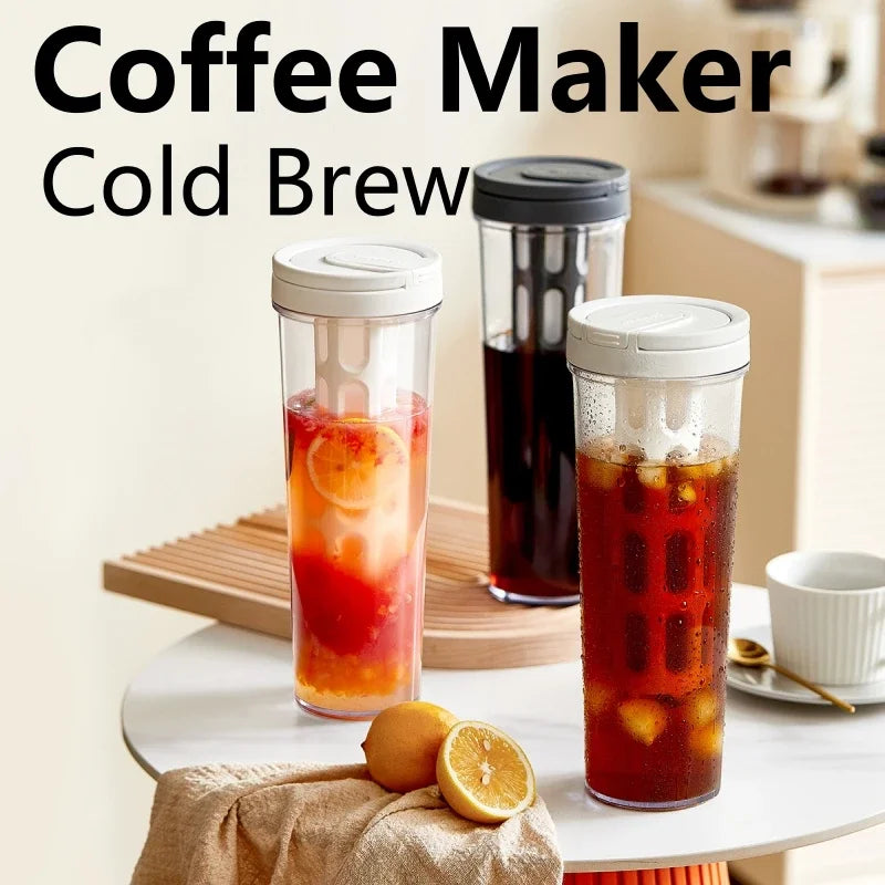 1L Manual Cold Brew Coffee Maker with Handle High-capacity Water Bottle Summer Portable Juices Tea Fruit Coffeeware Pot Oasis Select