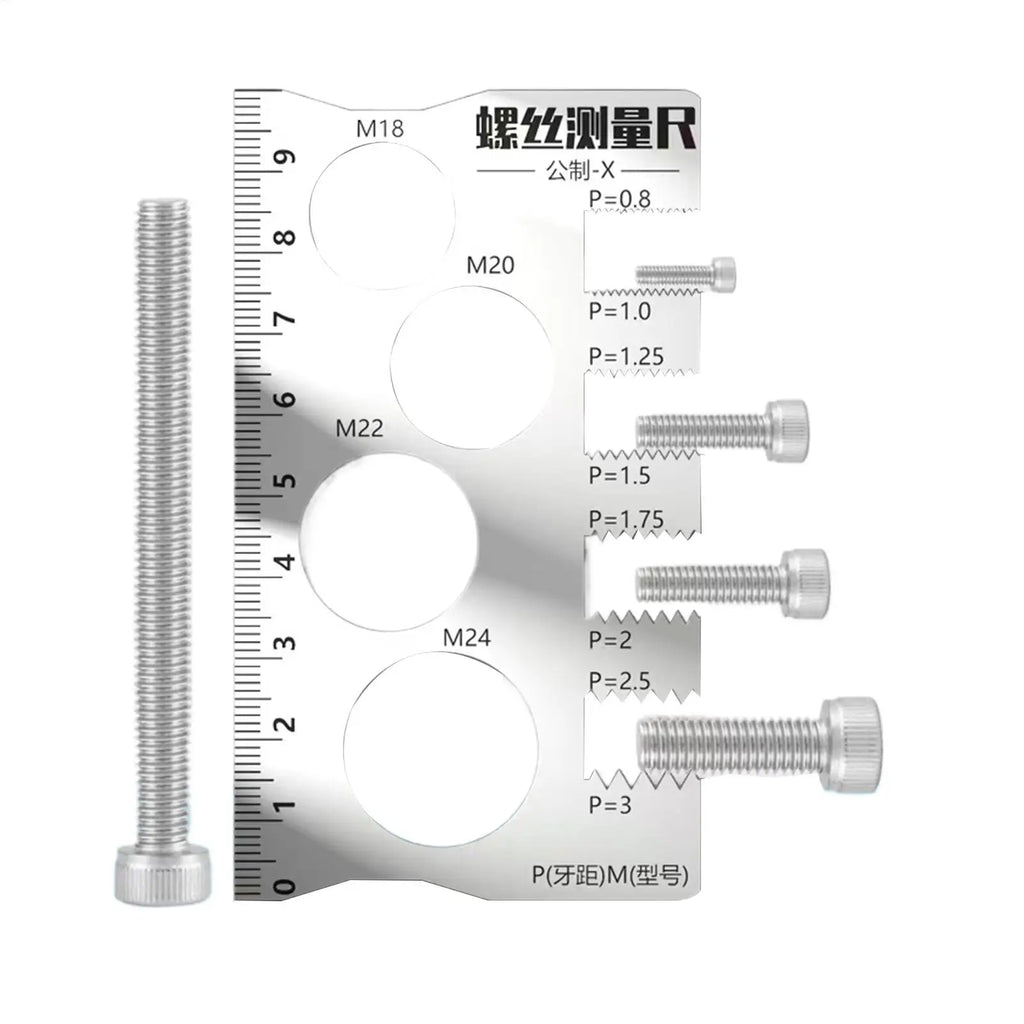 Thread Checker Screw Measurement Ruler Professional Precise Gauge Checker Tool for Nut Bit Thread Screw Measurement Home Use Oasis Select