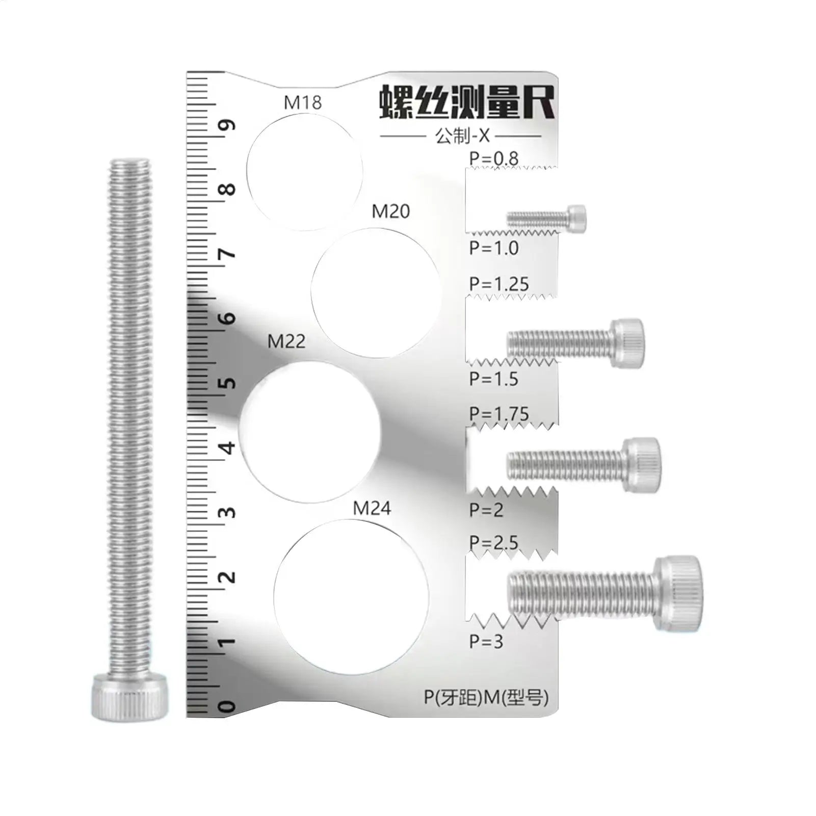Thread Checker Screw Measurement Ruler Professional Precise Gauge Checker Tool for Nut Bit Thread Screw Measurement Home Use Oasis Select