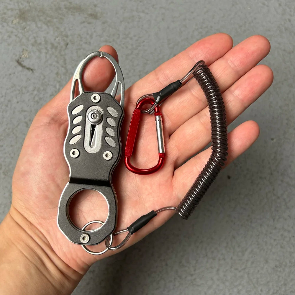 Rust Proof 304Stainless Steel Fish Grip Portable Lock Fishing Tackle Lip Clip Tool FishController Portable Professional Oasis Select black