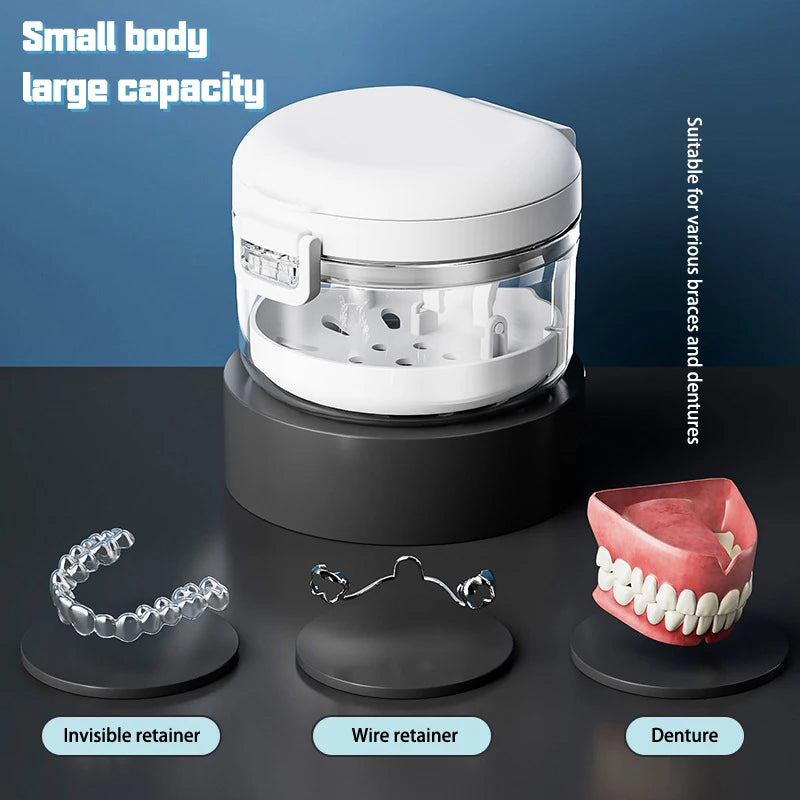 Portable Orthodontic Retainer Invisible Braces Box Braces Storage Box Soaking Invisible Teeth Denture Cleaning Oasis Select