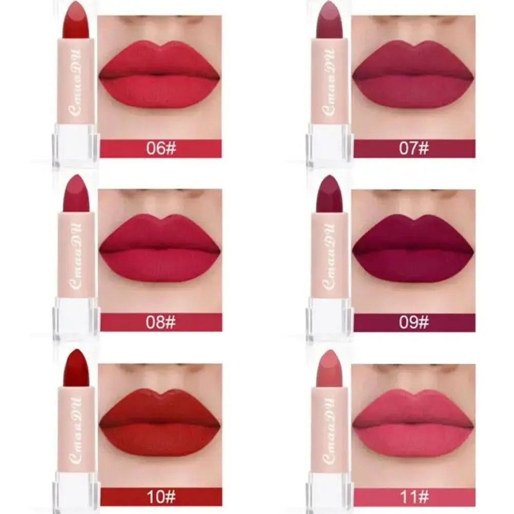 CmaaDu 15 Colour Moisturizing Matte Velvet Lipstick Easy To Color Waterproof Long Lasting Nude Lipstick Lipgloss Makeup Cosmetic Oasis Select