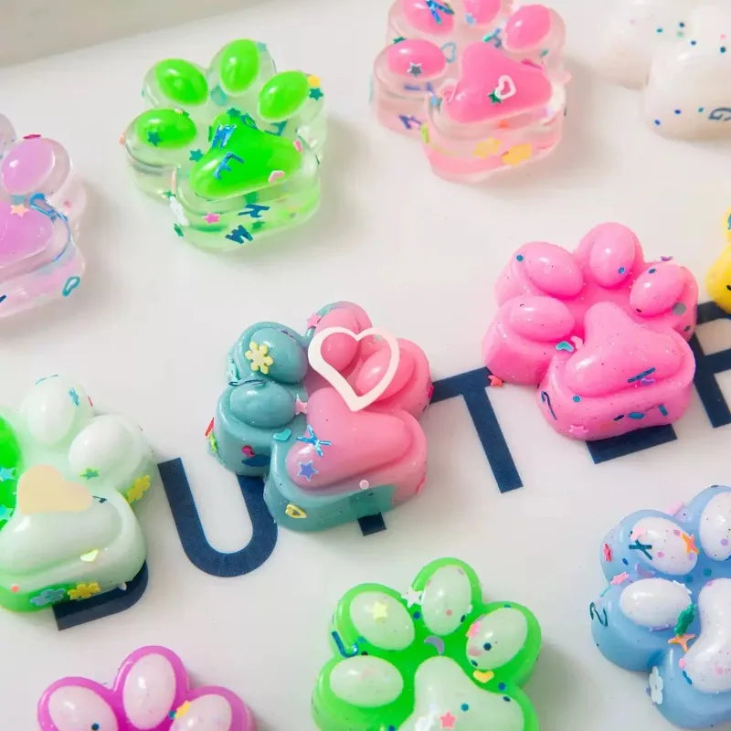 10Pcs Cat Claw Squishy Plush Fidget Toys Sensory Stress Relief Halloween Christmas Stocking Stuffer Party Favors Kids Gifts Oasis Select