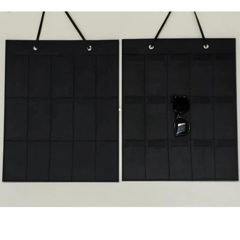1Pc 15/25 Grids Glasses Organizer Storage Wall Hanging Bag Multifunctional Sunglasses Eyeglass Container Bag Foldable Oasis Select Black-S