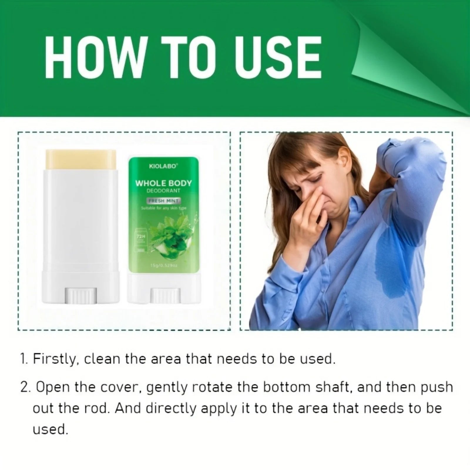 72 hour long-lasting deodorizing, 15g deodorizing and antiperspirant cream, keeps you fresh and dry all day long Oasis Select